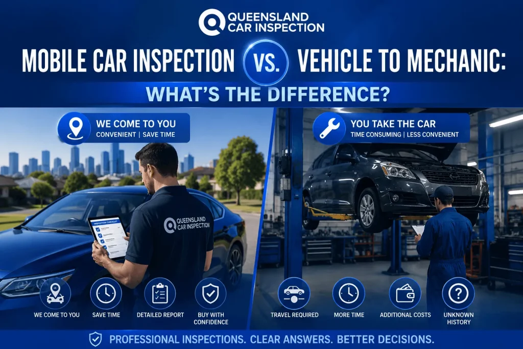 Mobile Car Inspection vs Mechanic Inspection Brisbane, Gold Coast