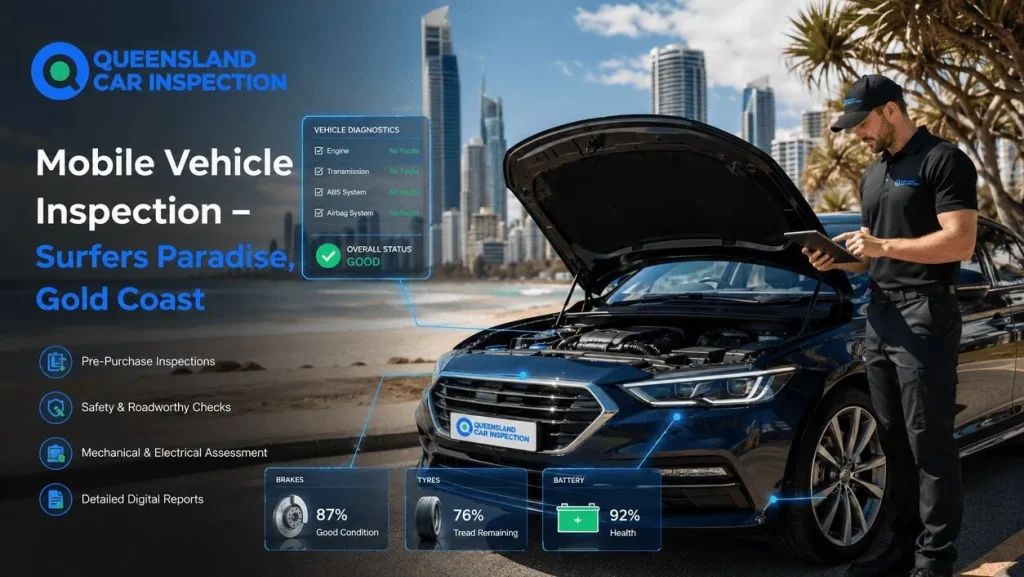 Mobile Vehicle Inspection in Surfers Paradise Gold Coast